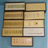 Ten boxes of microscopic slides of marine specimens.