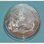 Royal Mint, a 2021 10oz fine silver 'Valiant' £10 bullion coin, in capsule.