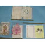 Eight various Valentines, including two by Mansell, one by Kershaw, mainly embossed and pierced, (