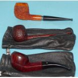 Two Dunhill white spot pipes and a Nording pipe, (3).