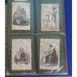 A collection of 48 devotional cards, mainly French, many paper lace examples and 32 various