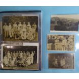 An album of seventy-five postcards, photographs and ephemera, some relating to WWI Red Cross