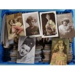 A large collection of postcards depicting actresses and glamour themes, approximately 1200.