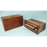 A 19th century Busson, Paris, rosewood and marquetry-cased flutina accordion, with eighteen mother-