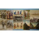 Approximately 170 postcards, including two RP's of "The Diver during the Restoration of Winchester