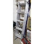A set of triple-extension aluminium ladders, each section 4' 6'', a Britool no.140A socket set, a