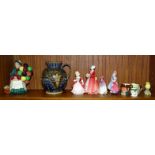 A collection of Royal Doulton figurines, including 'Janet' HN4537, 'Valerie' HN2107, 'Ivy' HN1768