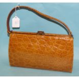 A vintage Fassbender crocodile skin handbag, other handbags, hats, merino wool blankets and other