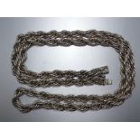 A 925-silver heavy rope-twist neck chain with concealed clasp, 81cm long, 158g, ___5oz.