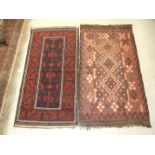 Two small oriental rugs,  90 x 174cm approx, (2).