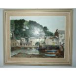 Jas R Richardson (British, 20th century) POLPERRO HARBOUR Oil on board, signed and dated '68, 44 x