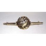 Georg Jensen, a silver bar brooch designed by Kristian Mohl-Hansen, of a dove within a wreath,