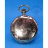 Waltham, a gold hunter-cased keyless pocket watch, the white enamel dial with Roman numerals and
