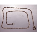 A gold neck chain, the ring-bolt marked '18', 40cm, 3.5g.