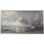 Claude M Hart (1869-1952) BEACH SCENE WITH CLIFFS Watercolour, signed, 32 x 60cm.