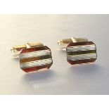 A pair of 9ct tri-colour gold cufflinks, 5.4g.