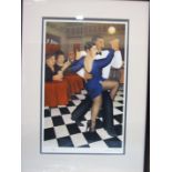 After Beryl Cook, 'Tango in the Bar Sur', an Alexander Gallery coloured print, signed in pencil,
