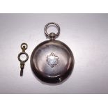 T Hayes, a Victorian silver hunter-cased pocket watch, the white enamel dial with seconds subsidiary