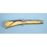 A Victorian novelty ivory and nickel combination pencil and penknife in the form of a rifle, the