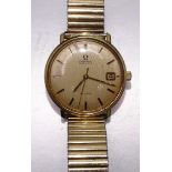 Omega, a gentleman's Omega Automatic De Ville wristwatch, the gilt dial with date aperture at '3',