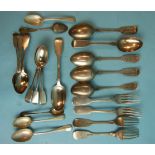 A quantity of mainly Victorian flatware, various dates and makers, ___18.5oz.