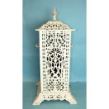 A late 19th century cast iron floor lamp holder by Rippingills, Albion Lamp Co, of rectangular