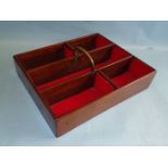 A Georgian mahogany knife box with brass carrying handle, 43 x 36cm.