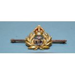 A 9ct gold Royal Navy sweetheart brooch, 4.6g.