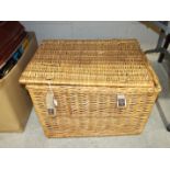 A wicker hamper 53cm wide, 37cm high, 38cm deep