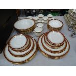 Sixty pieces of Royal Albert "Holyrood" tea and dinner ware, (six large plates and five soup bowl