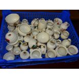 A collection of approximately fifty pieces of W H Goss crested ware including lobster pot, vases and
