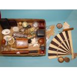 An interesting collection of collectable items including a turned wood nutmeg grater with