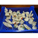 Twenty-nine pieces of various crested ware, including Battleship HMS Humber (Carlton), two