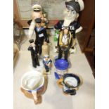 A plaster 'Sifta Sam, Jolly Good Salt' counter display figure, 39cm high.  A Coalport 'For King