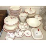 A collection of Crown Devon 'Stockholm' decorated tea and dinnerware, comprising 9 plates 24.5cm, 10
