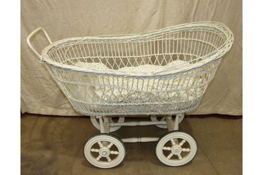 A late-Victorian coach-built invalid carriage, the wood and buttoned upholstered seat on sprung - Image 2 of 3