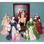 A Wedgwood porcelain limited-edition figure of Henry VIII with his six wives, (with certificates