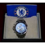 A Danbury Mint 'Chelsea Double Winners 2009/2010' chronograph wrist watch (with CofA), two glass