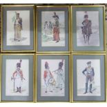 After Job, a collection of six military coloured prints, each 24 x 15.5cm and a coloured print of