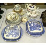 A collection of painted and printed 19th and early-20th century teaware, dinnerware and