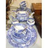 A collection of Copeland Spode 'Italian' blue and white tea and dinnerware, thirteen pieces with