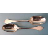 A pair of late-18th century Scottish silver trifid spoons, marks rubbed, maker possibly Patrick