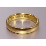 A 22ct gold wedding band, size R, 8.3g.
