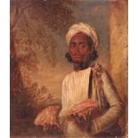 Sir David Wilkie (1785-1841) (Attrib.) STUDY OF AN INDIAN FIGURE WEARING A ROBE AND TURBAN