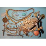 A Grosse rope-link necklace dated 1966, a Monet chain necklet and other costume jewellery,