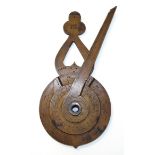 An early-18th century rare boxwood or fruitwood nocturnal, the brass centre pivot with rotating