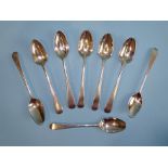 Five George III silver Old English pattern teaspoons, George Smith & William Fearn, London 1788