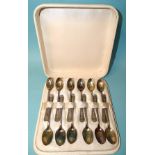 A set of twelve American sterling silver teaspoons with beaded edges by Gorham Corporation, ___4.