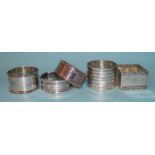 Five silver napkin rings, various dates and makers, ___2.70oz.