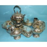 A pair of small Sheffield plated half-gadrooned vegetable dishes and covers of oval form, 17.5cm